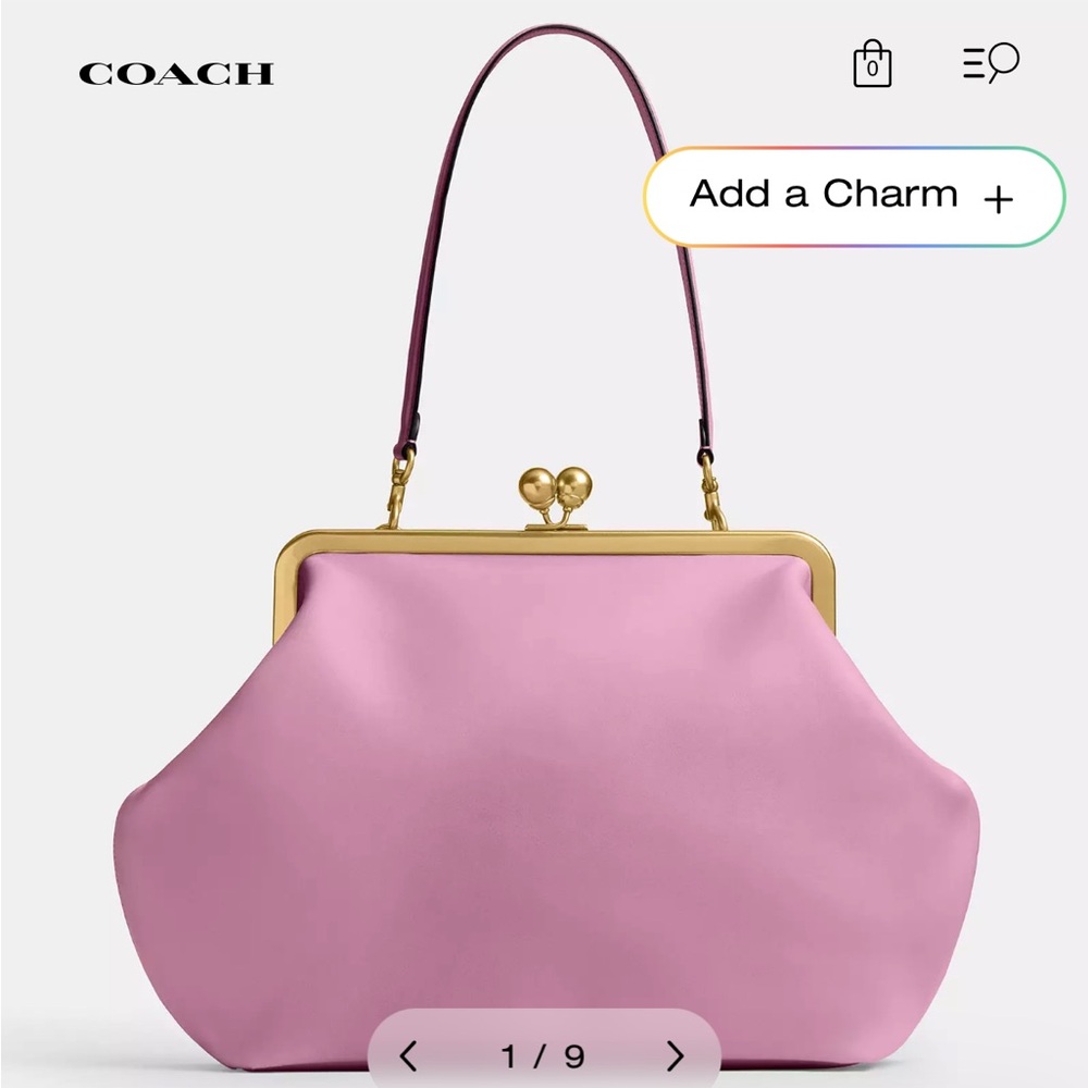 Coach Large Kisslock Bag in Rose NWT